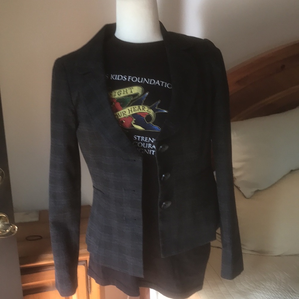 Banana Republic Factory Black Plaid Blazer